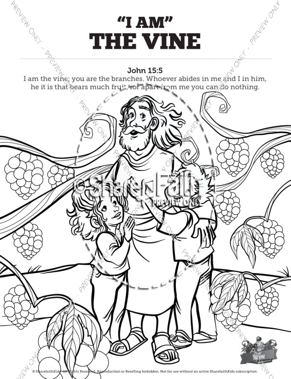 596x776 John 15 I Am The Vine Sunday School Coloring Pages Sunday School