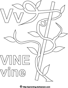231x300 Letter V Activity Page, Vine Alphabet Coloring Sheet