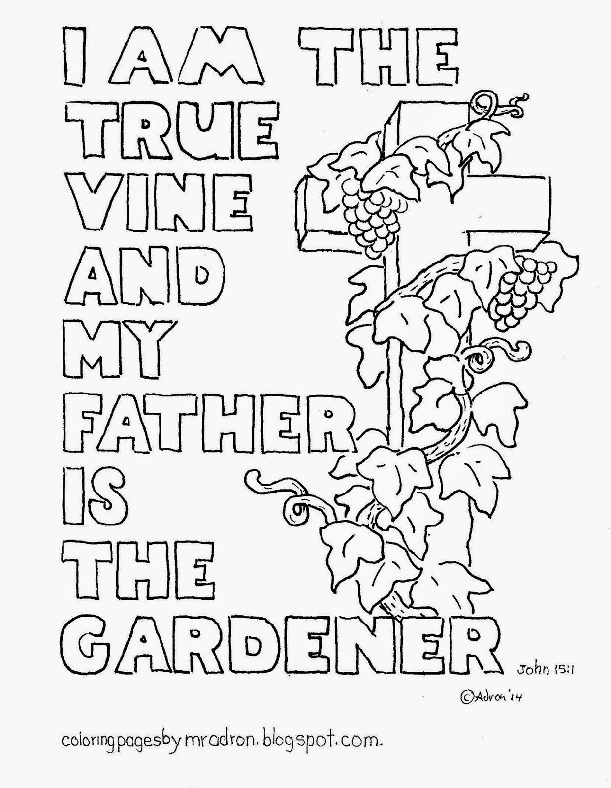 1241x1600 Coloring Pages For Kids By Mr. Adron I Am The True Vine Coloring
