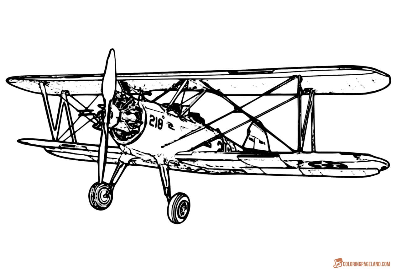 1280x870 Airplane Coloring Pages