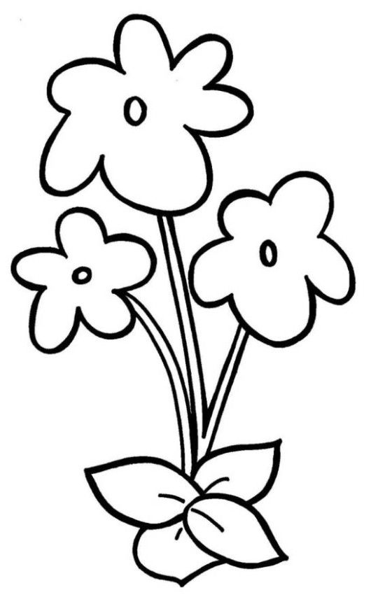 Easy Violet Flower Coloring Page For Preschool Crafts 530x873 Easy Violet Flower Coloring Page For Preschool Crafts