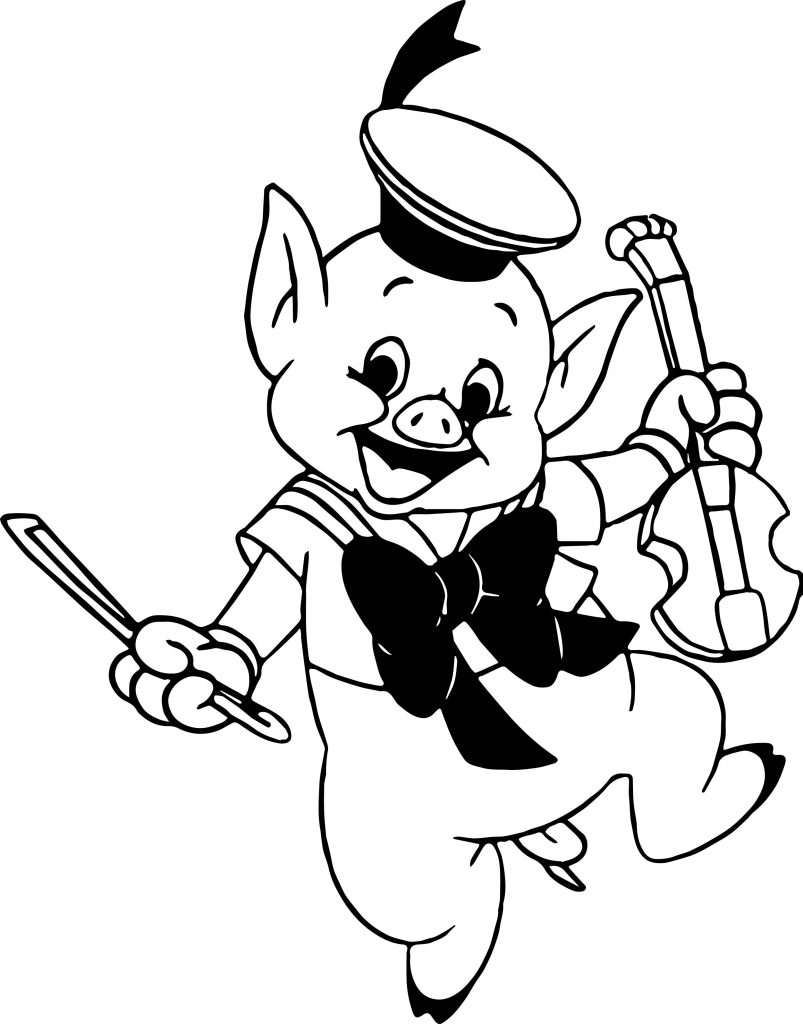 803x1024 Little Pig Violin Coloring Page Wecoloringpage