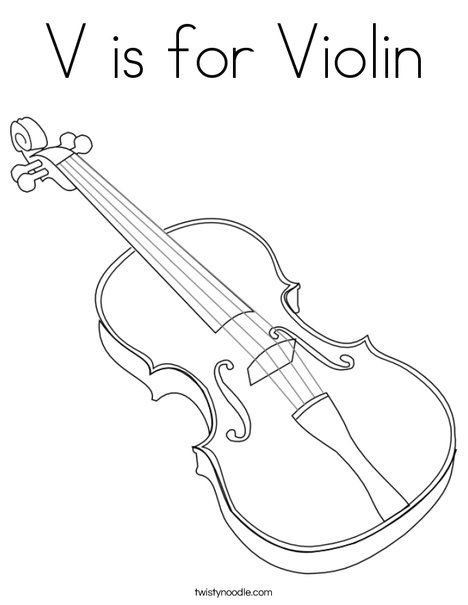 468x605 V Is For Violin Coloring Page