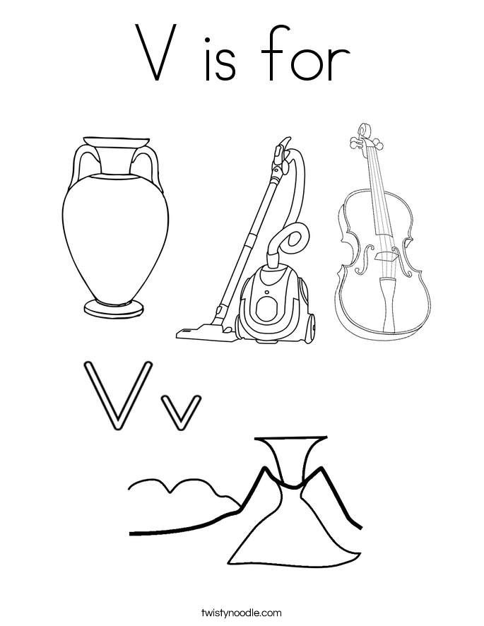 685x886 V Is For Violin Coloring Page
