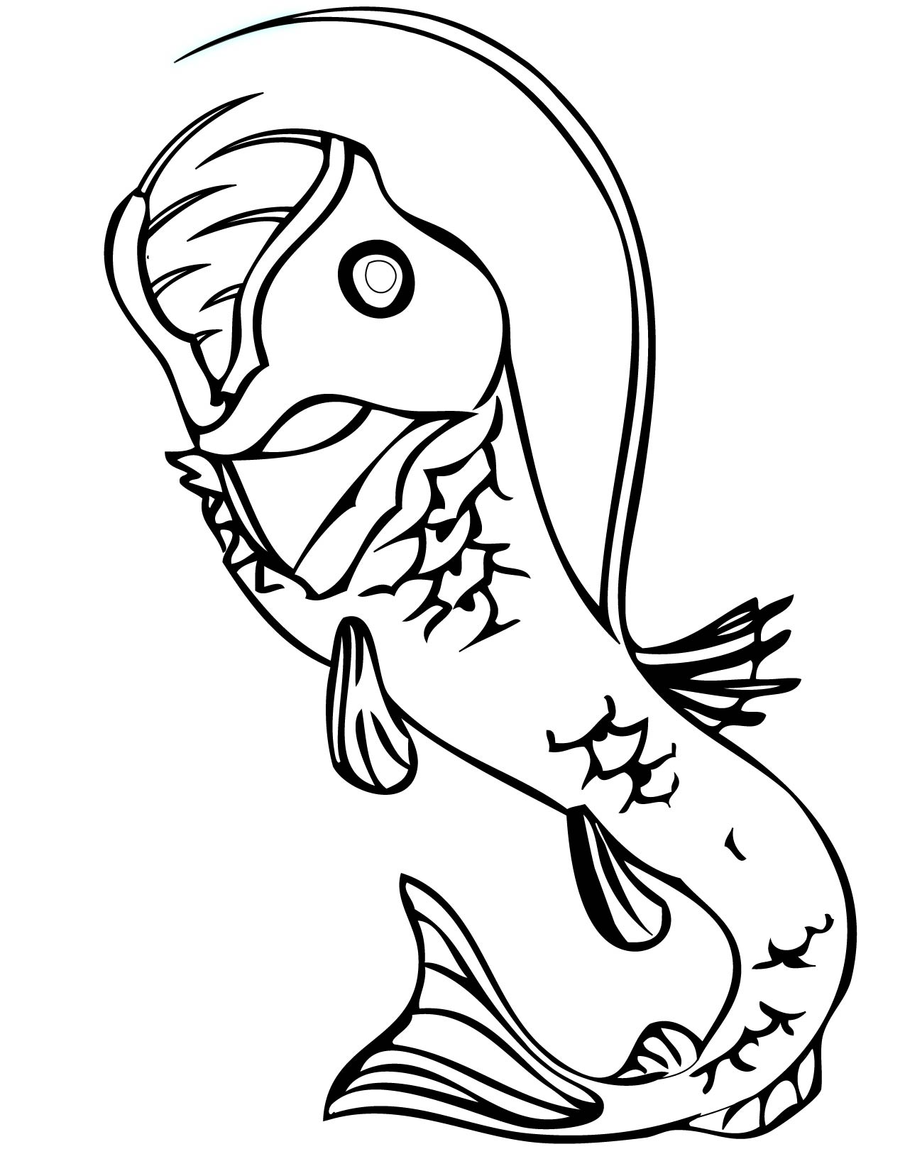 Pacific Viperfish Coloring Page 1275x1650 Pacific Viperfish Coloring Page