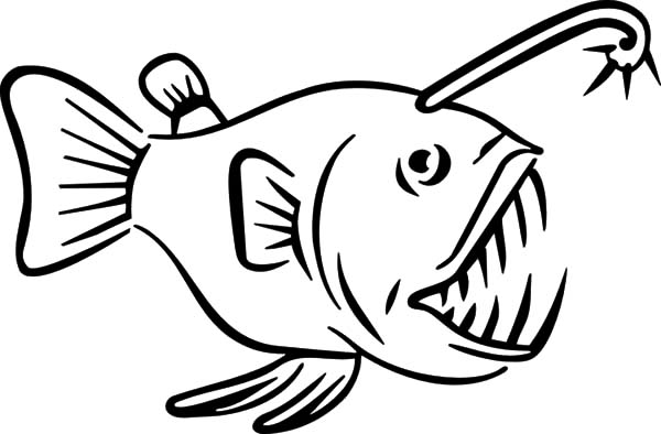 Angler Fish Outline Coloring Pages, Angler Fish Coloring Pages 600x394 Angler Fish Outline Coloring Pages, Angler Fish Coloring Pages