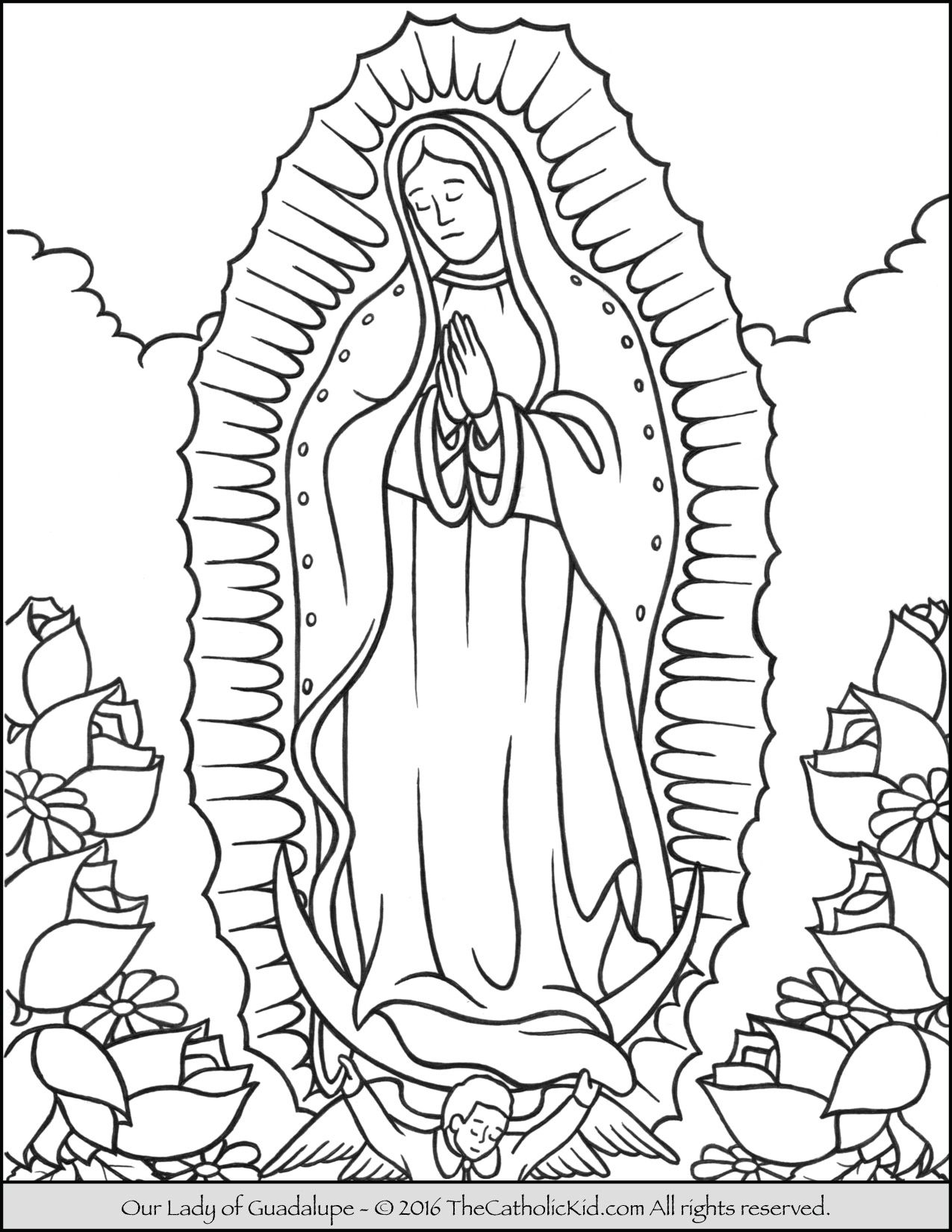 Our Lady Of Guadalupe Coloring Page Catholic Coloring Pages 1275x1650 Our Lady Of Guadalupe Coloring Page Catholic Coloring Pages
