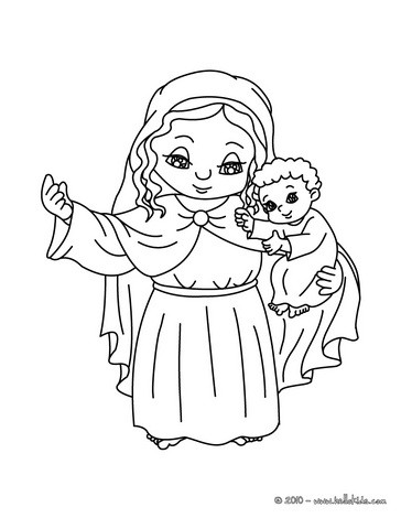 364x470 Jesus And Virgin Mary Coloring Pages