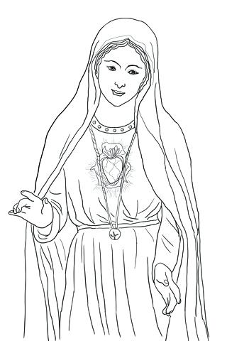 320x480 Mary Coloring Page Immaculate Heart Of Coloring Page Mother Mary