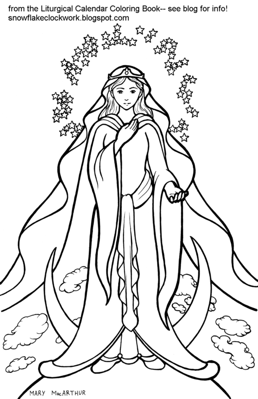 Virgin Mary Coloring Page at GetColorings.com | Free printable ...