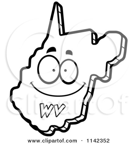 Cartoon Clipart Of A Black And White Happy West Virginia State 450x470 Cartoon Clipart Of A Black And White Happy West Virginia State