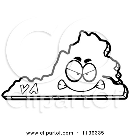 Cartoon Clipart Of An Outlined Mad Virginia State Character 450x470 Cartoon Clipart Of An Outlined Mad Virginia State Character