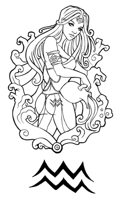 243x400 Aquanus Coloring Page Tribal Zodiac Virgo Colouring Pages,color