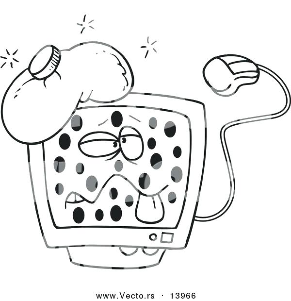 600x620 Sick Coloring Pages Computer Coloring Pages Vector Of A Cartoon