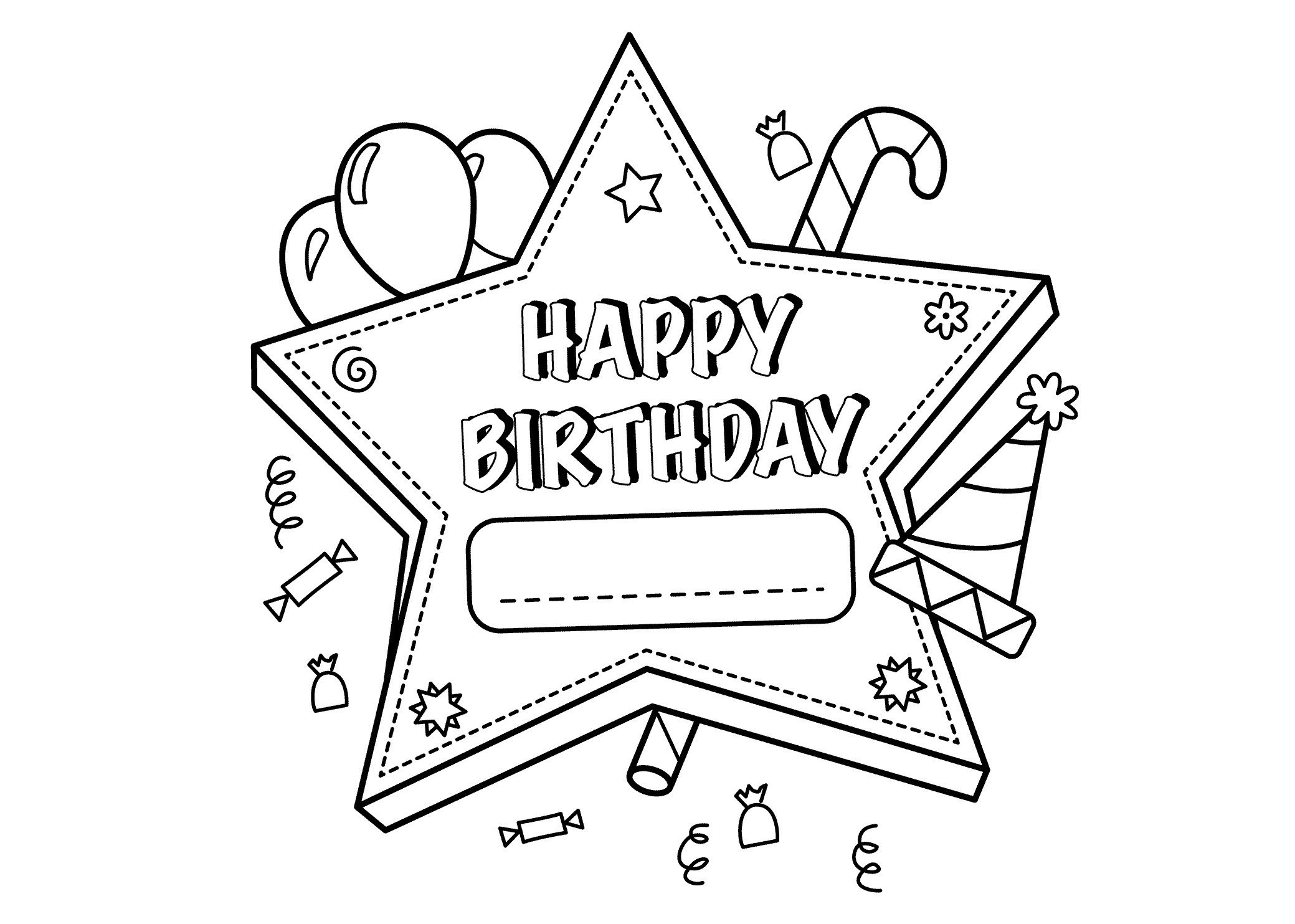 2079x1483 Happy Birthday Coloring Pages