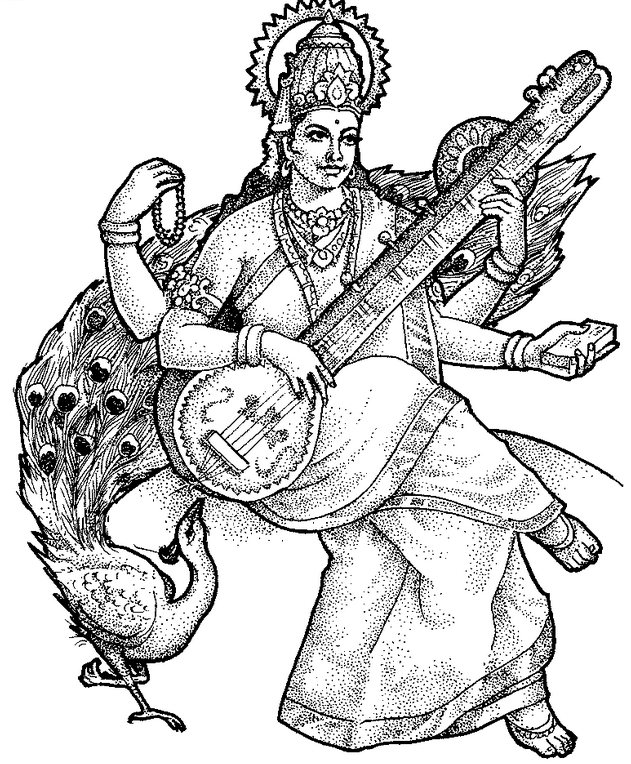 631x764 Saraswati Coloring Page Amp Coloring Book