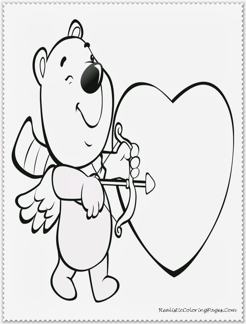810x1066 Cupid Bear Kids Valentine Coloring Pages Printable Valentines Fair
