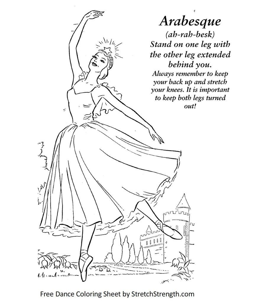 865x1024 Free Ballet Dancer Vocabulary Coloring Sheet