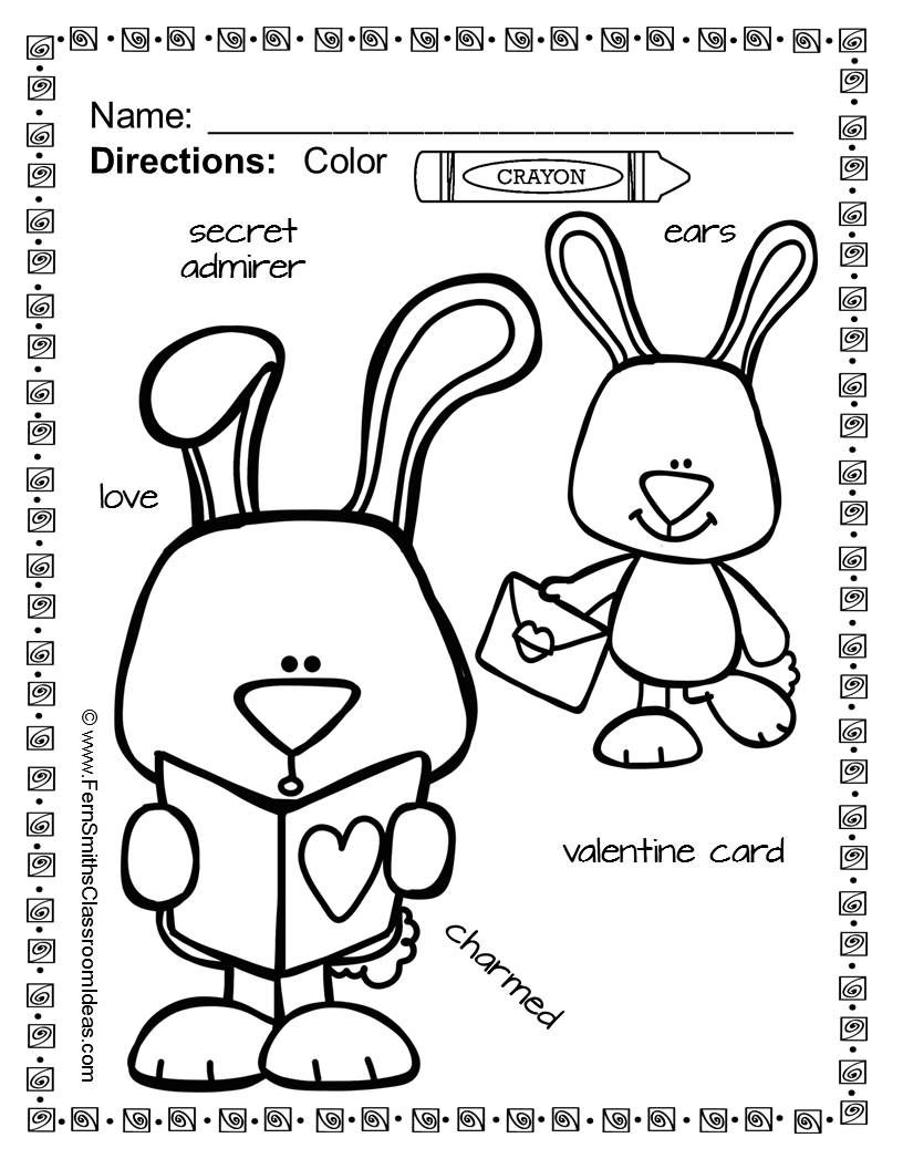 816x1056 St. Valentine's Day Coloring Pages With Differentiated Seasonal