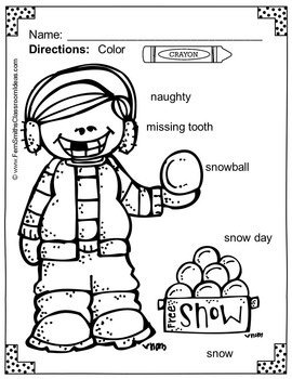 270x350 Winter Coloring Pages With Differentiated Seasonal Vocabulary Tpt