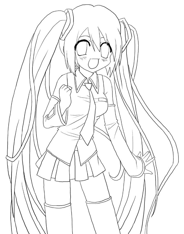 761x966 Miku Coloring Pages