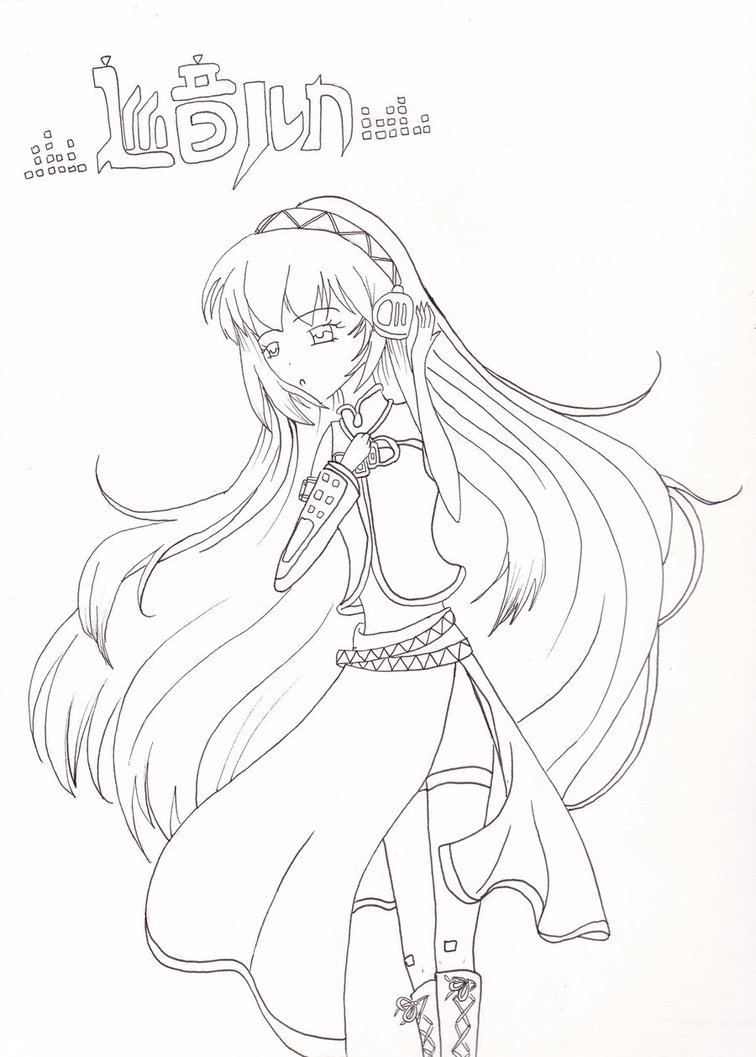 756x1057 Vocaloid Luka Line Artcoloring Page By Neosailorcrystal