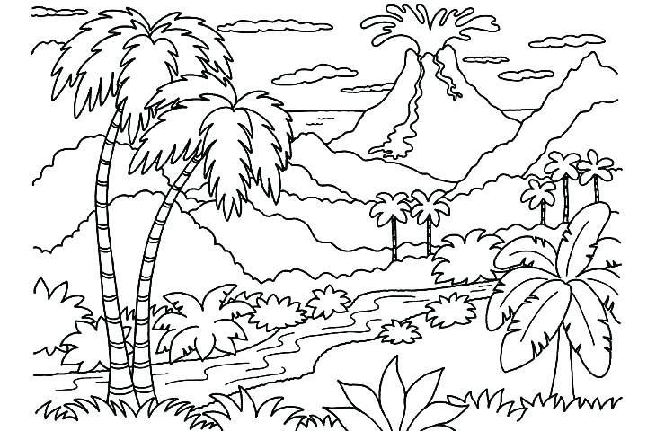 720x480 Volcano Coloring Pages
