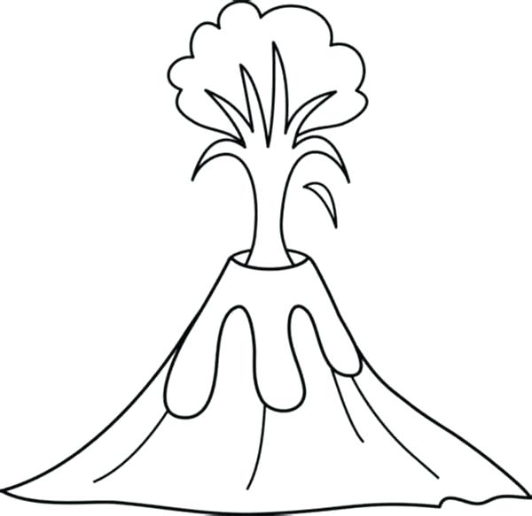 600x583 Erupting Volcano Coloring Page Volcanic Eruption Pages Murs