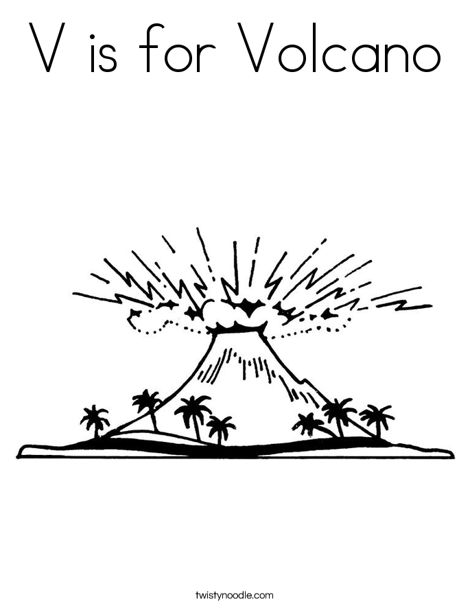 V Is For Volcano Coloring Page 685x886 V Is For Volcano Coloring Page