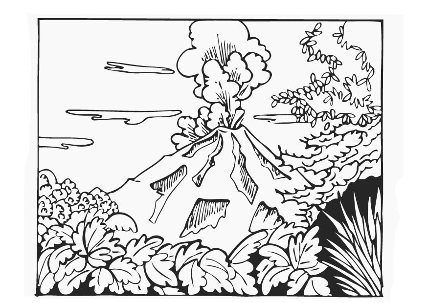 Volcano Coloring Pages 875x620 Volcano Coloring Pages