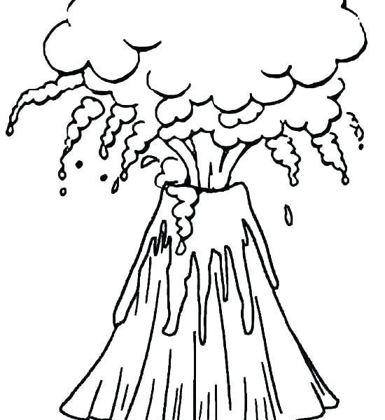 Volcano Coloring Page 550x600 Volcano Coloring Page