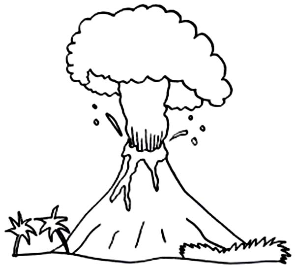 Dangerous Volcano Eruption Coloring Page 600x542 Dangerous Volcano Eruption Coloring Page