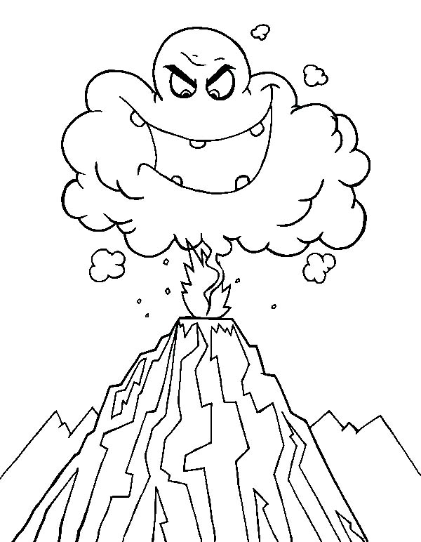 Deadly Hot Ash Cloud In Volcano Eruption Coloring Page 600x772 Deadly Hot Ash Cloud In Volcano Eruption Coloring Page