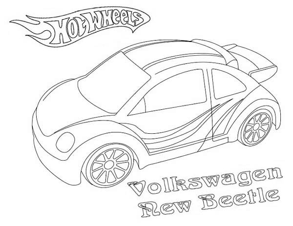 Hot Wheels Volkswagen New Beetle Coloring Page 600x463 Hot Wheels Volkswagen New Beetle Coloring Page