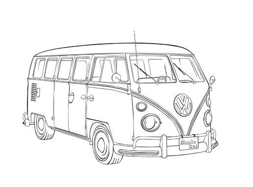 515x381 Vintage Car Coloring Pages Vw Type 2 Poster Vw