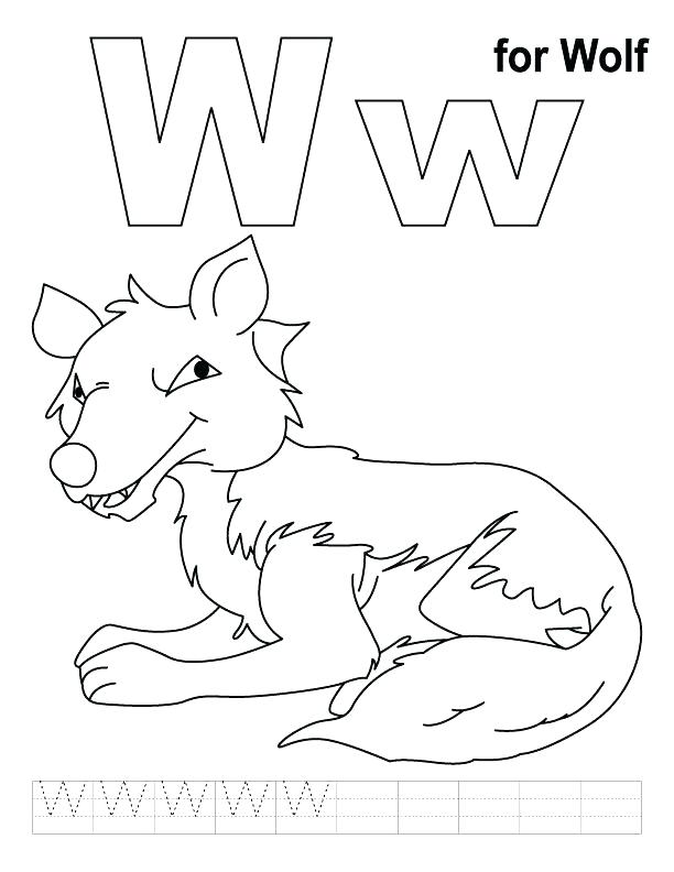 612x792 Alphabet Coloring Pages Pdf As Cool Letter W Coloring W For Wolf