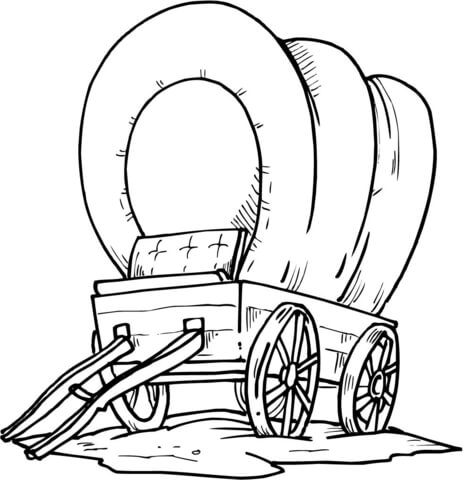 Pioneer Wagon Coloring Page 463x480 Pioneer Wagon Coloring Page