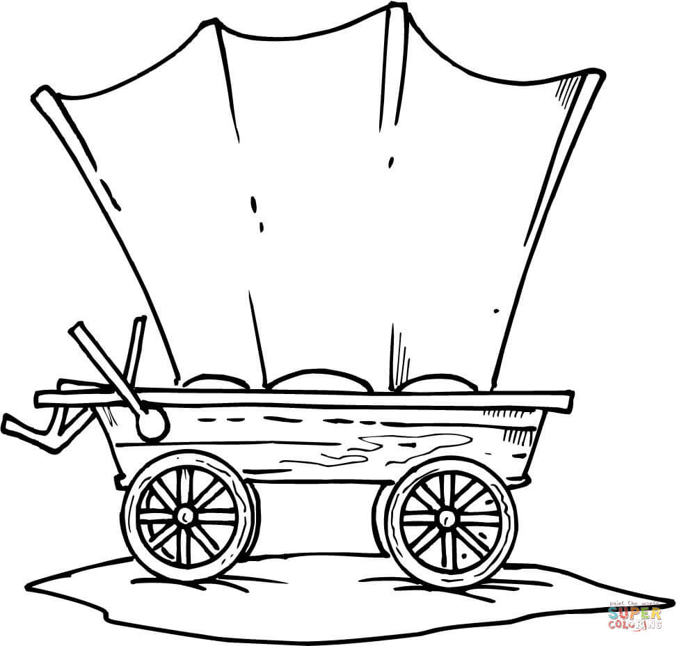 Western Wagon Coloring Page Free Printable Pages With Covered 973x928 Western Wagon Coloring Page Free Printable Pages With Covered