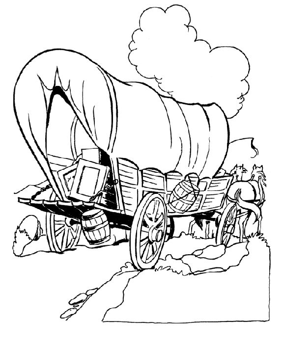 Wagon Train Coloring Pages