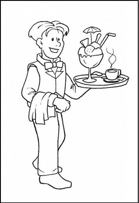 Waiter Coloring Page