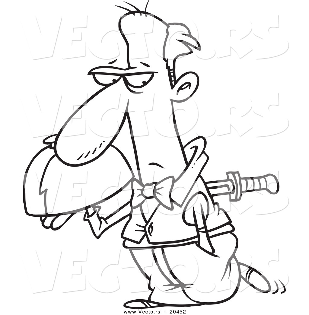 Vector Of A Cartoon Knife Through A Waiter's Back 1024x1044 Vector Of A Cartoon Knife Through A Waiter's Back