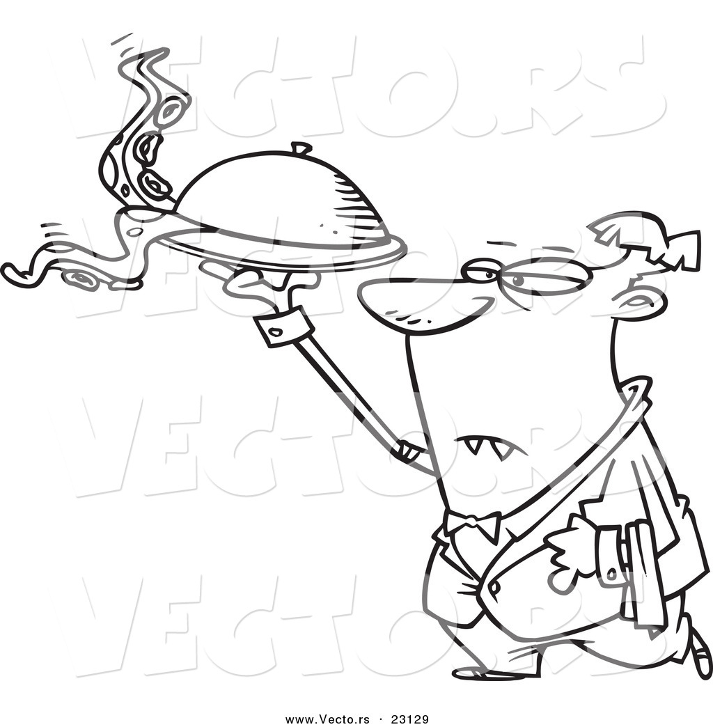 Vector Of A Cartoon Vampire Waiter 1024x1044 Vector Of A Cartoon Vampire Waiter