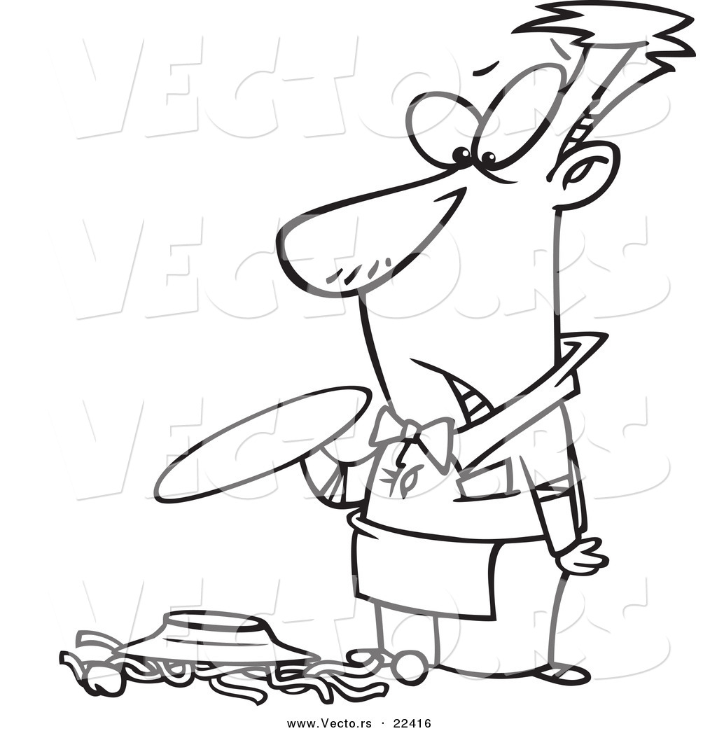 Vector Of A Cartoon Waiter Dropping Spaghetti 1024x1044 Vector Of A Cartoon Waiter Dropping Spaghetti