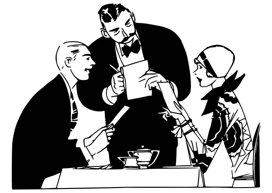 Coloring Page Waiter In Restaurant 875x620 Coloring Page Waiter In Restaurant