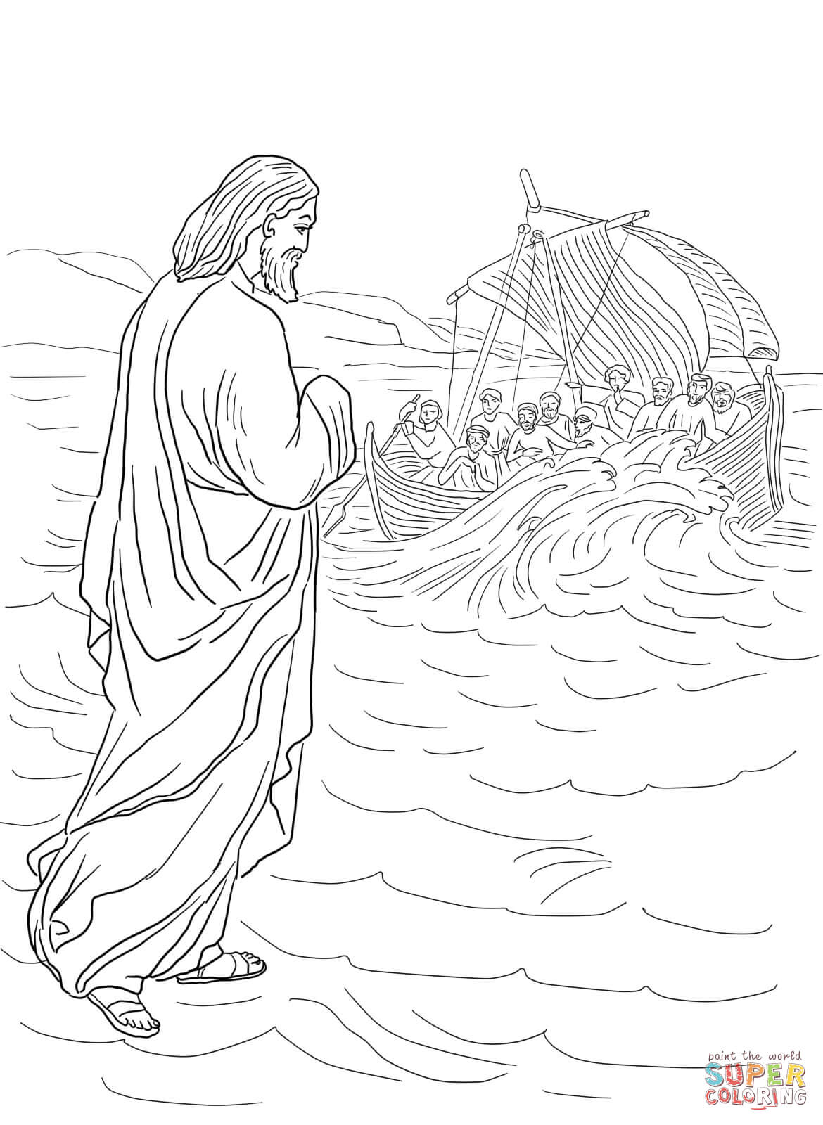 1170x1600 Peter Walks On Water Coloring Page Peter Walks On Water Coloring