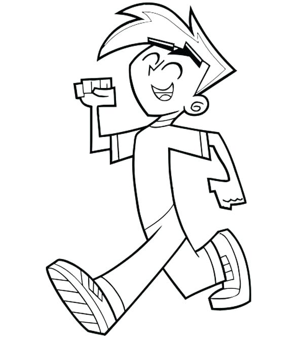 600x686 Walking Coloring Pages Danny Phantom Coloring Pages Phantom