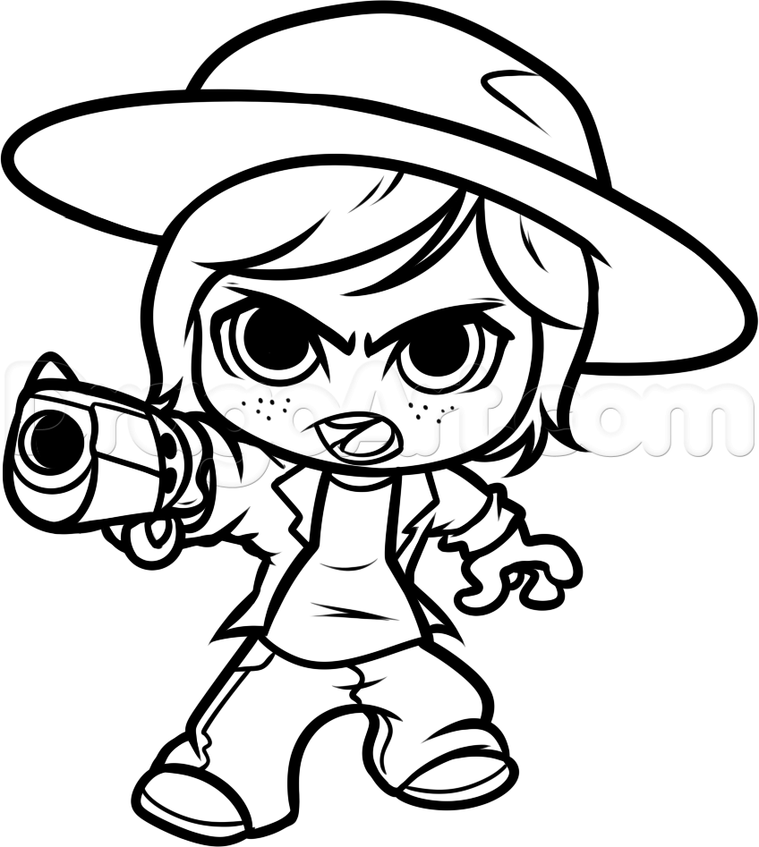 848x947 Chibi Carl Chibi Carl From The Walking Dead, Step By Step