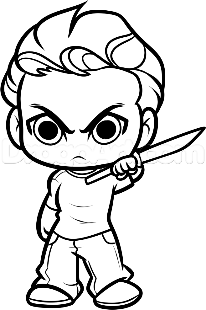 658x988 How To Draw Chibi Glenn From The Walking Dead Step 11 Character