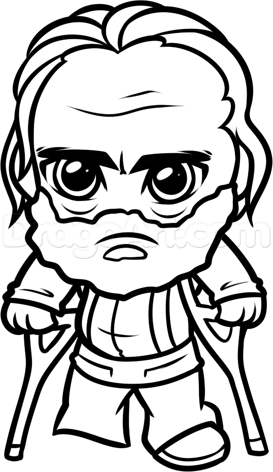 538x930 How To Draw Chibi Hershel From The Walking Dead, Step By Step