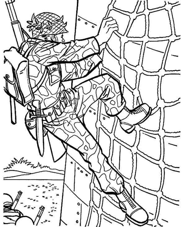 600x734 Military Drill Wall Climbing Coloring Pages Color Luna